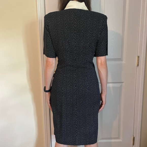 Vintage Lady Carol Polka Dot Dress 80s Secretary style - Picture 5 of 8